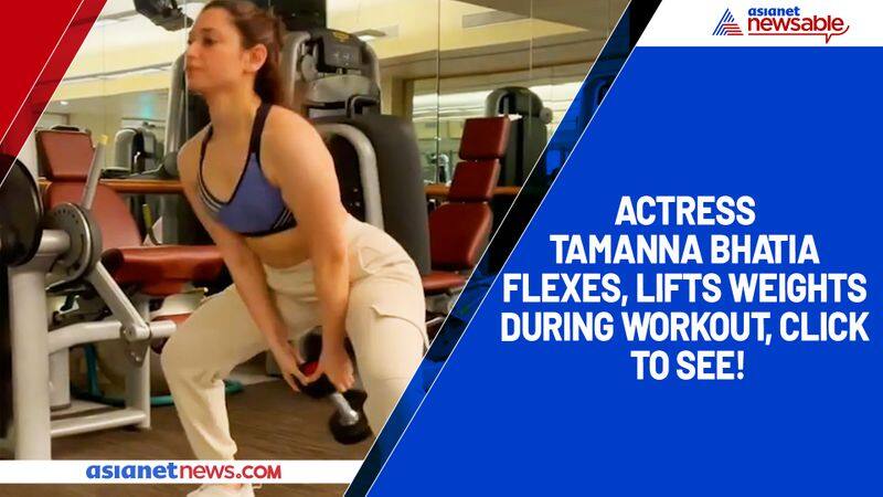 Actress Tamanna Bhatia flexes, lifts weights during workout, click to see!-ycb