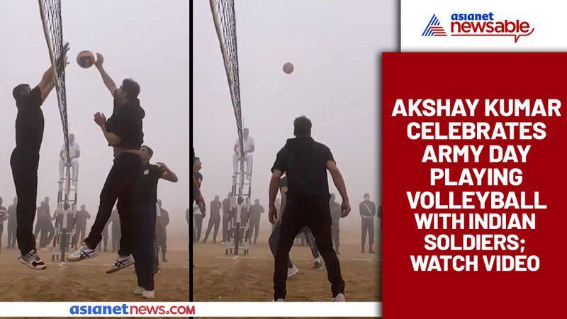 Akshay Kumar celebrates Army Day playing volleyball with Indian soldiers; Watch Video - syt