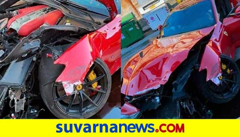 Car wash worker crash footballer Ferrari 812 superfast car in Italy ckm