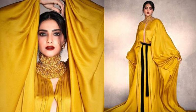 Sonam Kapoor in Mustard Yellow gown