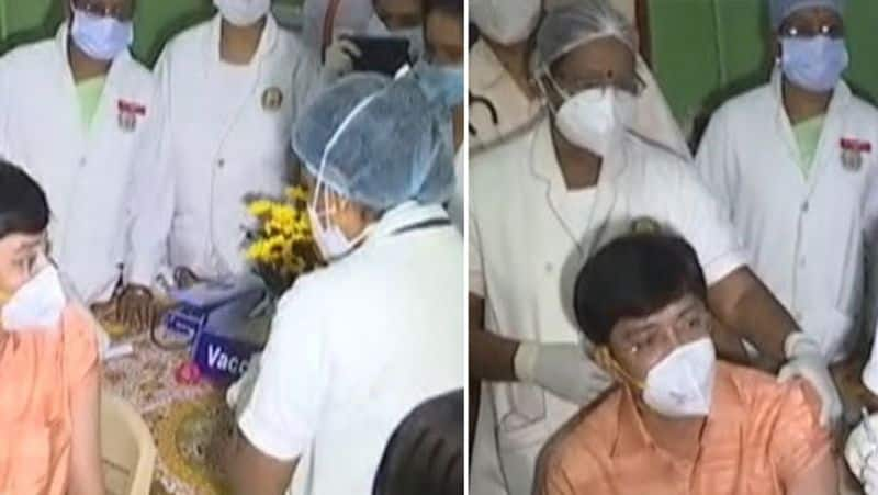 Health Secretary Radhakrishnan getting Corona vaccinated