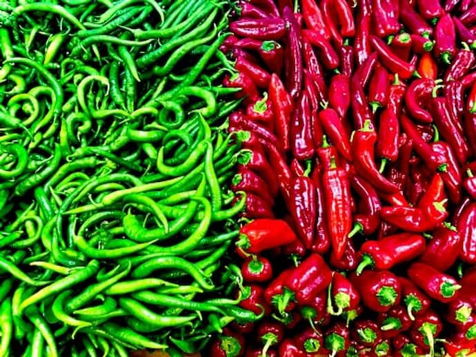 Green chilli or red chilli