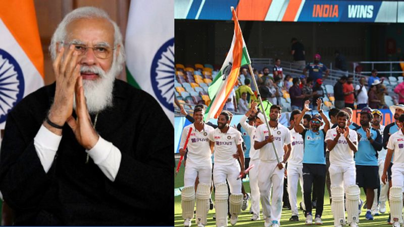 PM Modi sachin and others congratulate Team india victory against Australia test series ckm