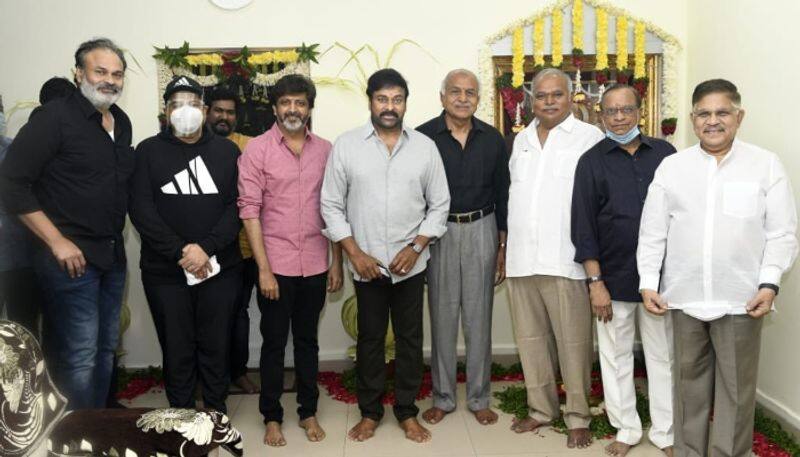 lucifer telugu remake launched with pooja ceremony