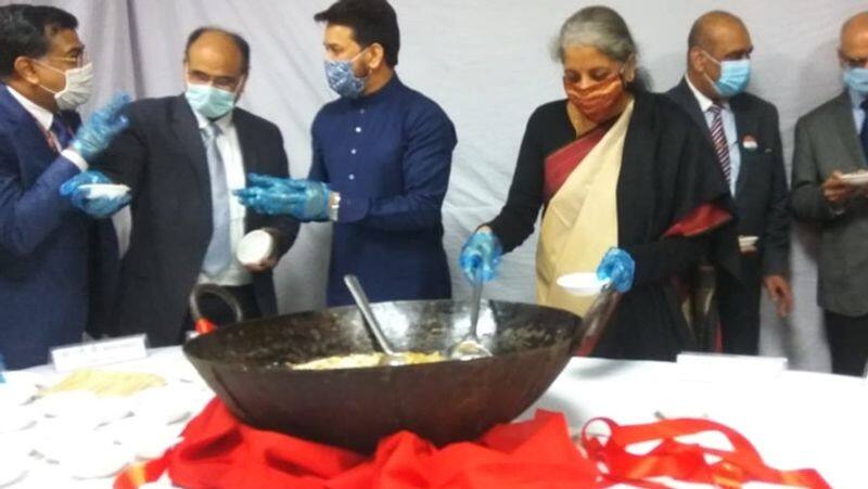 Union Budget 2021 Nirmala Sitharaman holds customary halwa ceremony pod