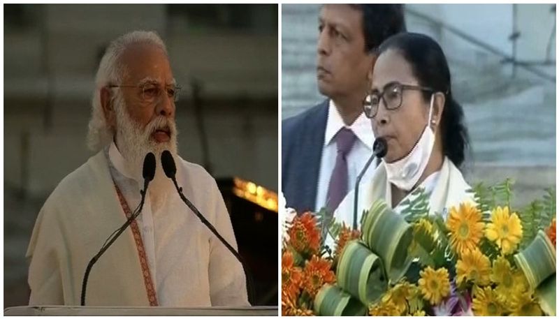 Netaji Jayanti Mamamta Banerjee boycott speech Due to Jai shri ram chants in front of pm Modi ckm