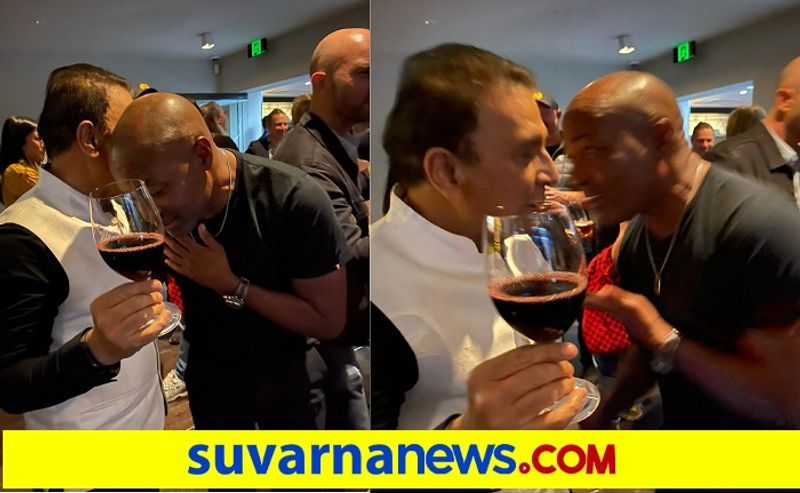 Sunil gavaskar celebrate team India victory against Australia along with brian lara in farewell party ckm