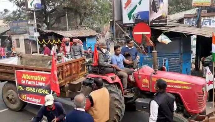 দিল্লির কৃষক আন্দোলনের আঁচ বাংলাতেও, কৃষি আইনের বিরোধিতায় সিপিএমের ট্রাক্টর ব়্যালি