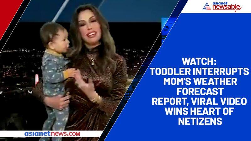 Watch Toddler interrupts mom's weather forecast report, viral video wins heart of netizens-TGY