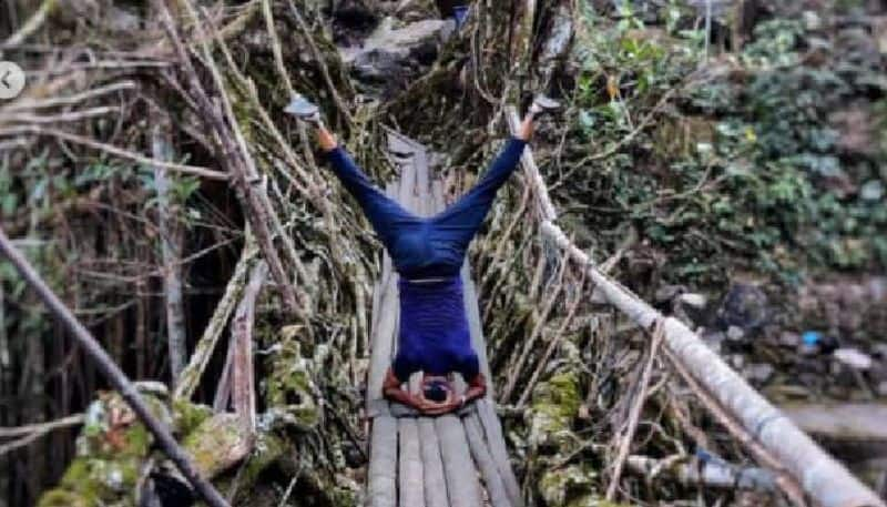 Milind Soman does headstand pic viral