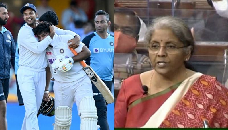 Union Budget 2021 22 Nirmala Sitharaman lauds Team India historic win in Australia