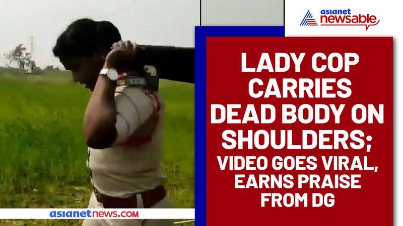 Lady cop carries dead body on shoulders; video goes viral, earns praise from DG - ycb