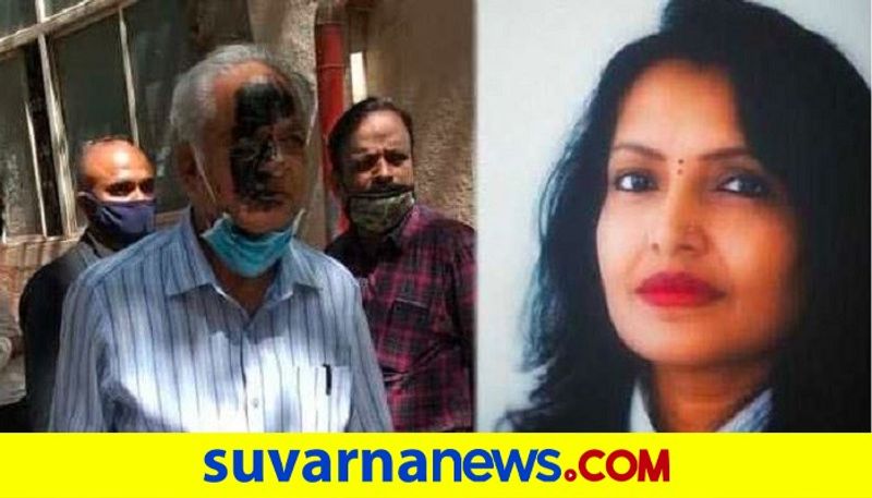 Lady lawyer ink-on-ks-bhagawan-face Over derogatory statement about hindu rbj