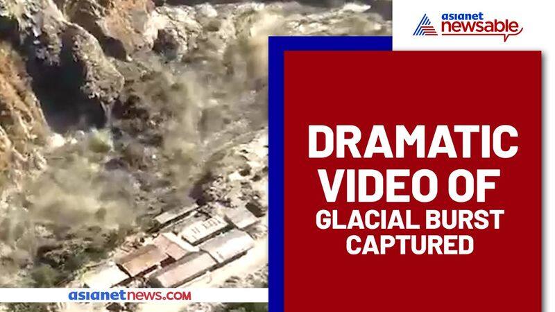 Uttarakhand Dramatic video of glacial burst captured on cam, people alerted to move to higher places-dnm