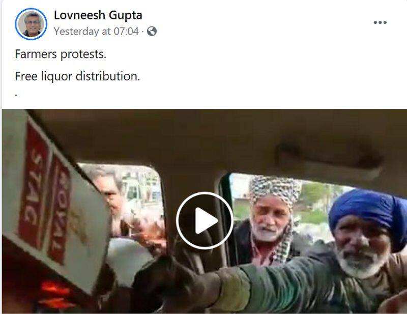 Truth behind viral video of liquor distribution at farmer protest site