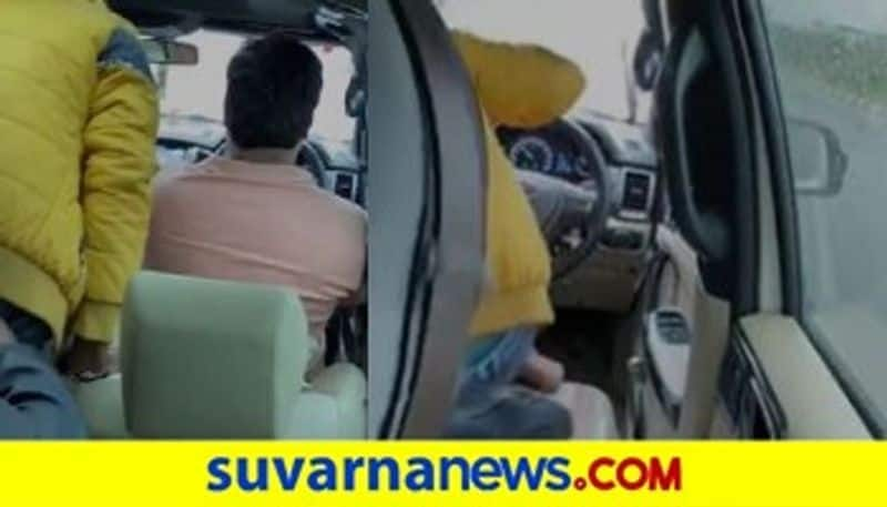 Vijayapura youth stunts in running car video goes viral in social Media mah