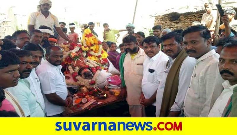 Bull Dies Due to Illness in Ranibennur in Haveri District grg