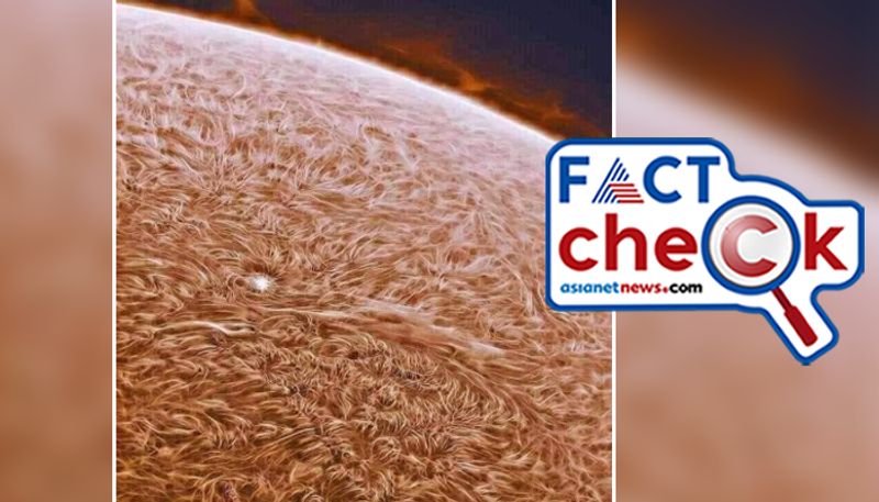 fact check of viral image allegedly released by NASA claiming clear image of suns surface