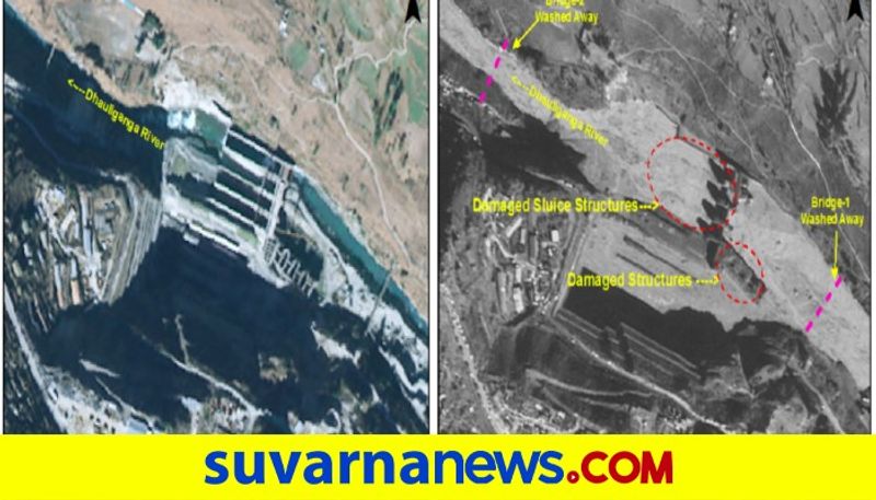 Uttarakhand Glacier Burst ISRO satellite images show scale of destruction at Raini Tapovan pod