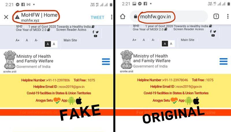 Fake website for covid vaccination in the name of Ministry of Health and Family Welfare