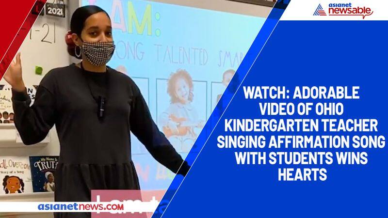 Watch Adorable video of Ohio kindergarten teacher singing affirmation song with students wins hearts-tgy