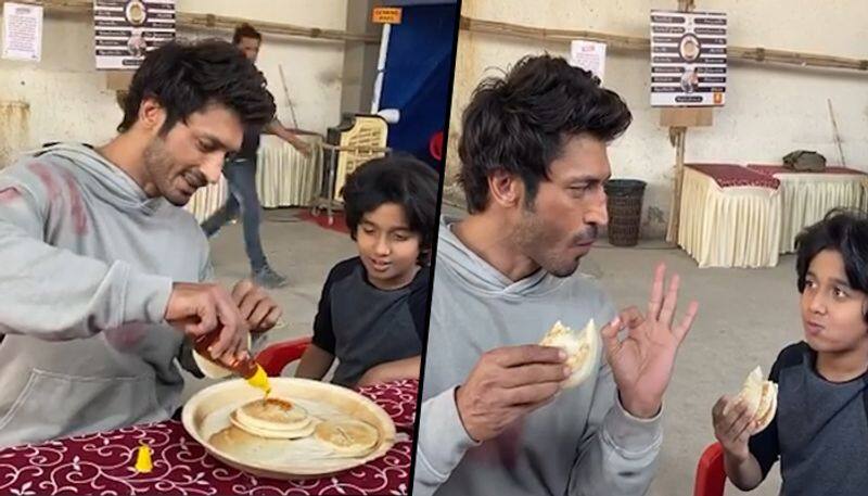 Vidyut Jammwal savours pancakes on Sanak's sets, Watch video - ank