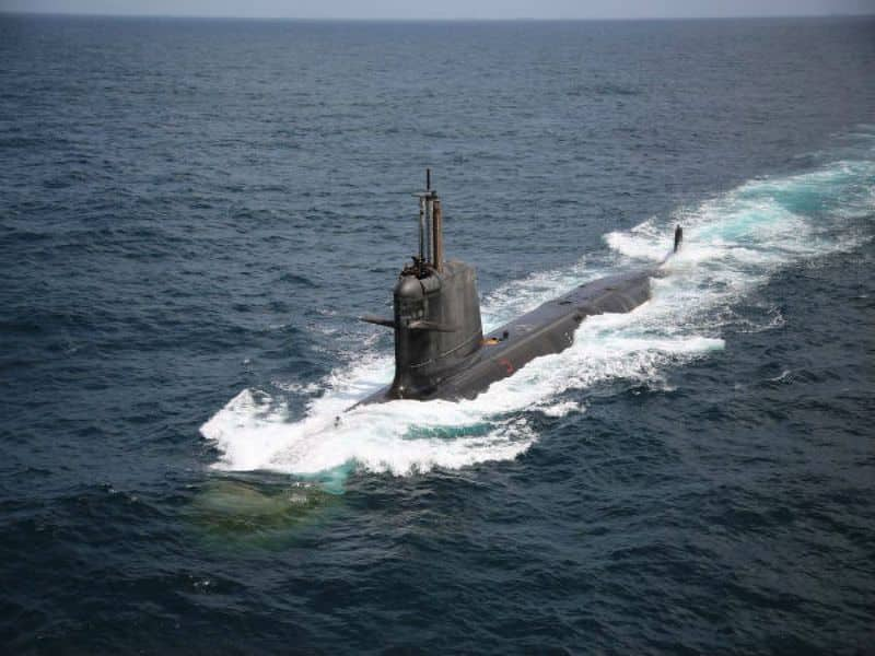 Indian Navy third Scorpene class submarine INS Karanj-VPN