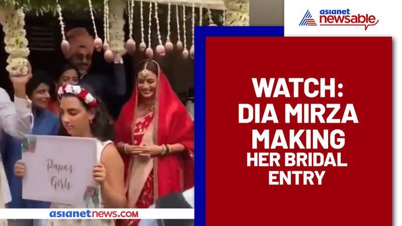 Dia Mirza makes bridal entry in red saree, video goes viral - gps