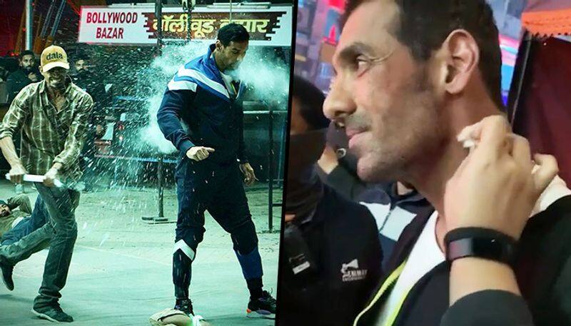 John Abraham injured on sets after tube light smashed on him (Video) - rcb