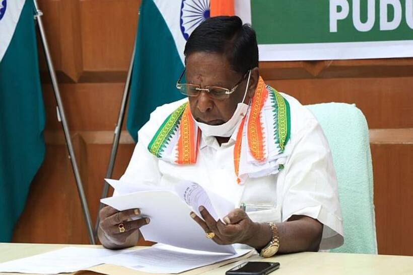 Puducherry CM Narayanasamy submits resignation after failing to prove majority in Assembly