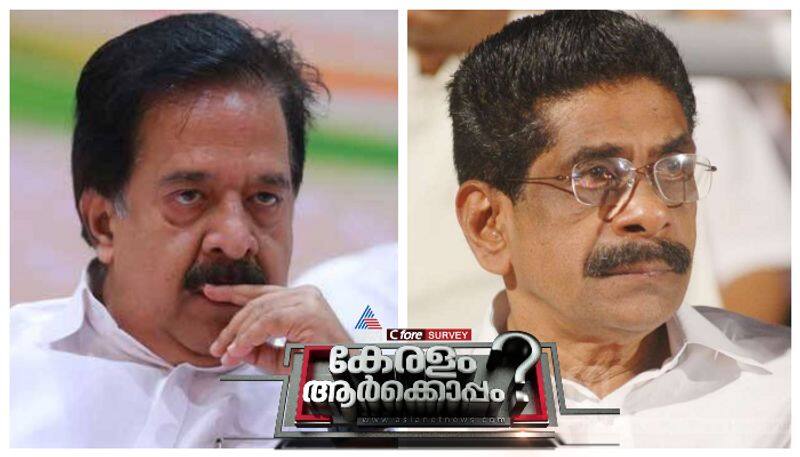 asianet news c fore survey results chennithala and mullappally