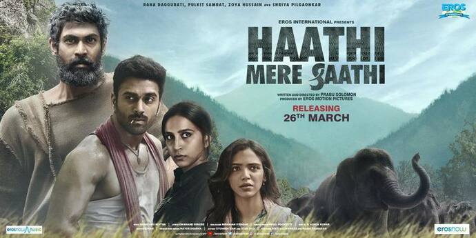 <p>Today, Rana Daggubati shares a poster of his trilingual adventure drama Haathi Mere Saathi featuring Pulkit Samrat, Vishnu Vidhal, Shriya Pilgaonkar and Zoya Hussain.&nbsp;</p>
