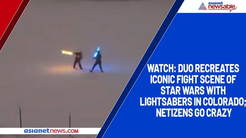 Watch Duo recreates iconic fight scene of Star Wars with lightsabers in Colorado; netizens go crazy-tgy