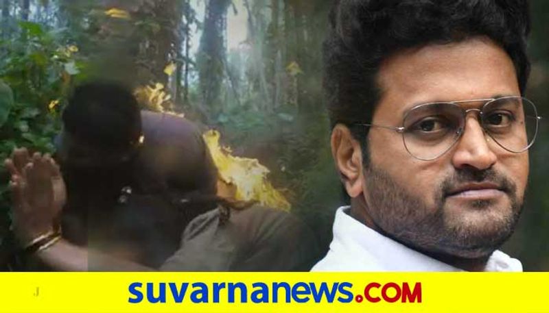 Rishab Shetty escapes from petrol bomb in beluru hero film shooting vcs