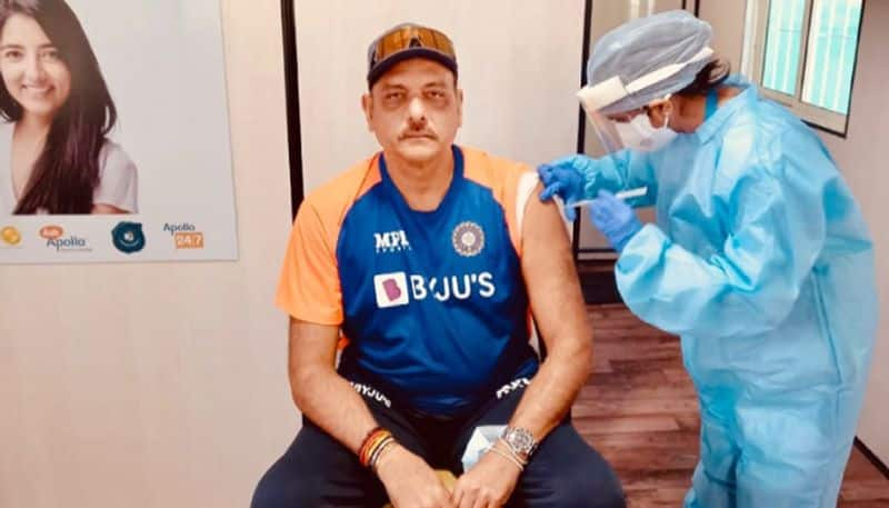 Ravi Shastri receives first dose of Covid 19 vaccine in Ahmedabad ckm