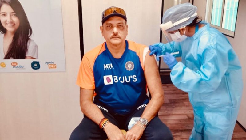 Ravi Shastri receives first dose of Covid 19 vaccine in Ahmedabad ckm