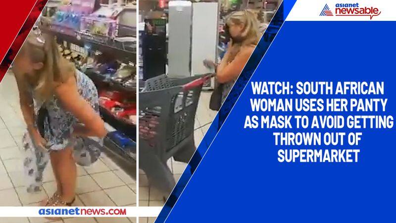 Watch South African woman uses her panty as mask to avoid getting thrown out of supermarket-tgy