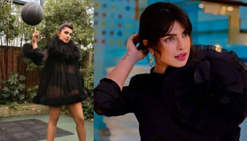 Priyanka Chopra in black sheer outfit