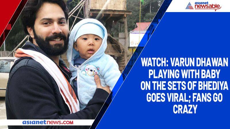 Watch Varun Dhawan playing with baby on the sets of Bhediya goes viral; fans go crazy-tgy