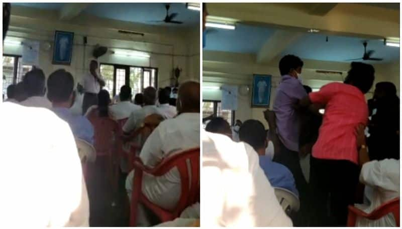 conflict at piravam congress constituency committee meeting