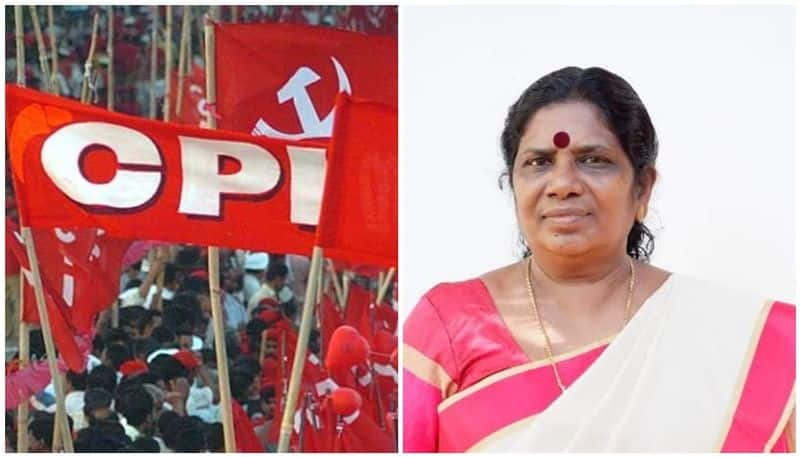 protest in chadayamangalam against cpi candidate chinjurani