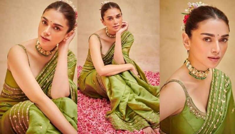 Aditi Rao Hydari's pickle green sari is unmissable