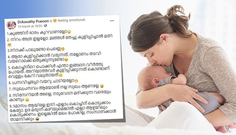 dr Aswathy Prasoon face book post about postpartum depression