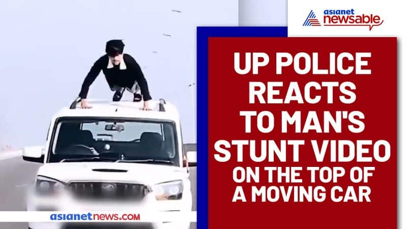 Man does push-ups on top of a moving car; Here's how Police rewarded him - gps