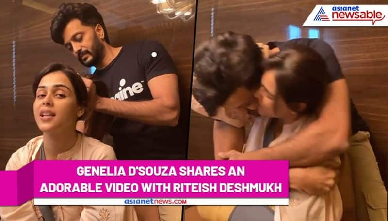 Genelia D'souza gets pampered by husband Riteish Deshmukh: Watch this cute couple - ank