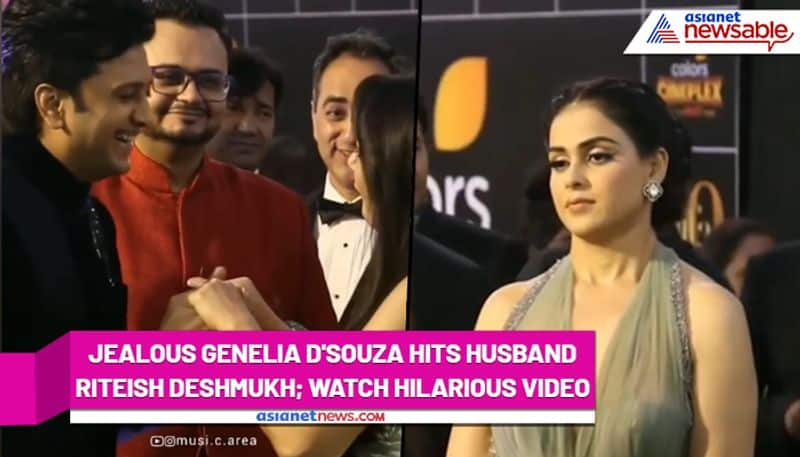 Genelia D'souza hits husband Riteish Deshmukh over jealousy; Watch this hilarious video - syt