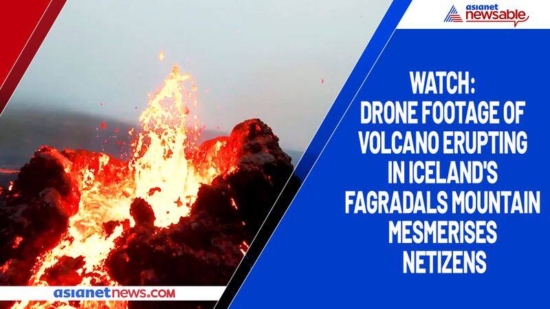 Watch Drone footage of volcano erupting in Iceland's Fagradals Mountain mesmerises netizens-tgy