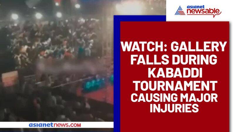 Temporary gallery collapsed during the Kabaddi championship in Telangana; Watch Video - gps