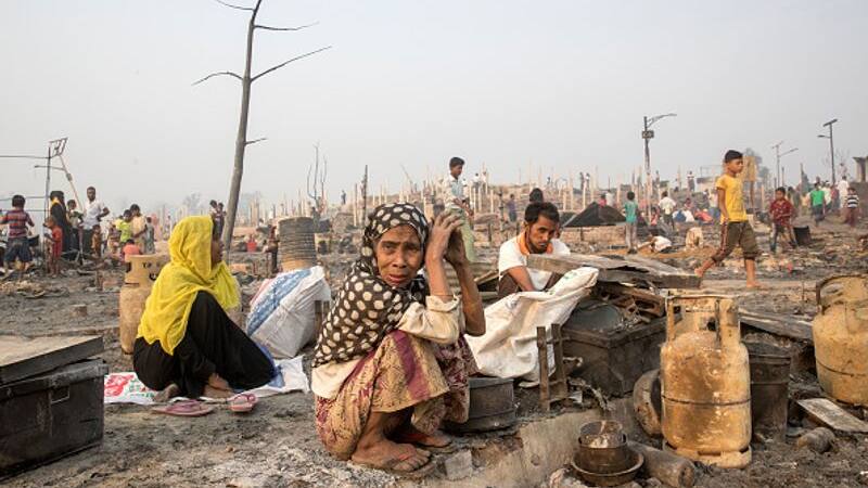 Kutupalong Balukali refugee camp fire