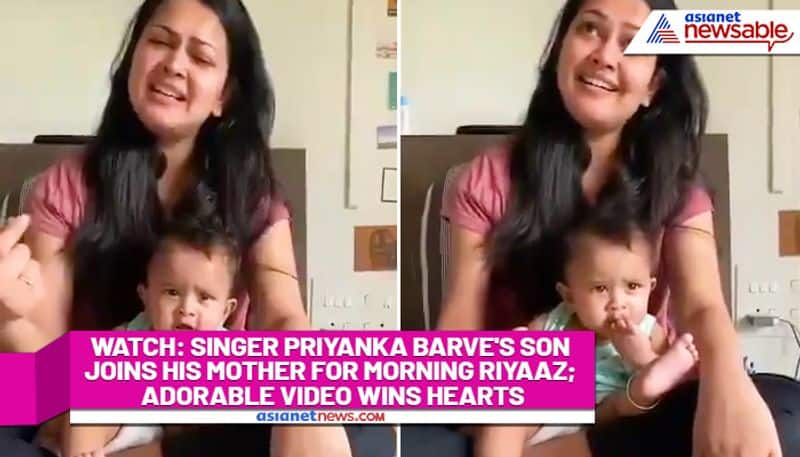 Watch Singer Priyanka Barve's son joins his mother for morning riyaaz; adorable video wins hearts-tgy